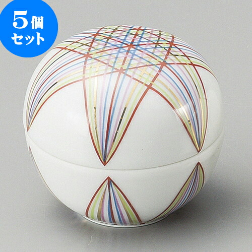 5個セット珍味 手まり蓋付珍味 [ 6.5 x 5.8cm ] | 珍味 小付け 小鉢 小皿 お漬物 薬味入れ おすすめ 人気 食器 業務用 飲食店 カフェ うつわ 器 おしゃれ かわいい お洒落 可愛い ギフト プレゼント 引き出物 内祝い 結婚祝い 誕生日 贈り物 贈答品 食器セット