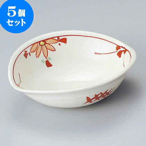 5個セット組小鉢 赤絵花つなぎすげ傘小鉢（小） [ 10.3 x 9 x 3.3cm ] | 小鉢 中鉢 ボウル ボール 食器 業務用 飲食店 カフェ うつわ 器 おしゃれ かわいい お洒落 可愛い ギフト プレゼント 引き出物 内祝い 結婚祝い 誕生日 贈り物 贈答品 おすすめ 取り皿 食器セット