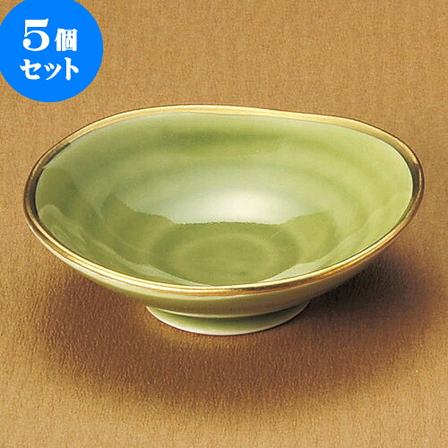 5個セット小附 四釉金（緑）小付（有田焼） [ 10 x 3cm ] | 和食器 鉢 小鉢 ボウル 料亭 ホテル 食器 業務用 飲食店 カフェ うつわ 器 おしゃれ かわいい ギフト プレゼント 内祝い 誕生日 贈り物 贈答品 おすすめ 食器セット｜せともの本舗