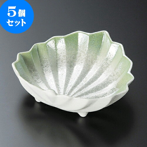 5個セット松花堂 ヒワ吹ラスター葉型鉢 [ 12 x 11.5 x 3.5cm ] | 弁当 小鉢 豆皿 幕ノ内 人気 おすすめ 食器 業務用 飲食店 カフェ うつわ 器 おしゃれ かわいい ギフト プレゼント 引き出物 誕生日 贈り物 贈答品 食器セット｜せともの本舗