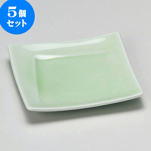 5個セット松花堂 もえぎ角皿 [ 11.2 x 11.2 x 1.5cm ] | 弁当 小鉢 豆皿 幕ノ内 人気 おすすめ 食器 業務用 飲食店 カフェ うつわ 器 おしゃれ かわいい ギフト プレゼント 引き出物 誕生日 贈り物 贈答品 食器セット