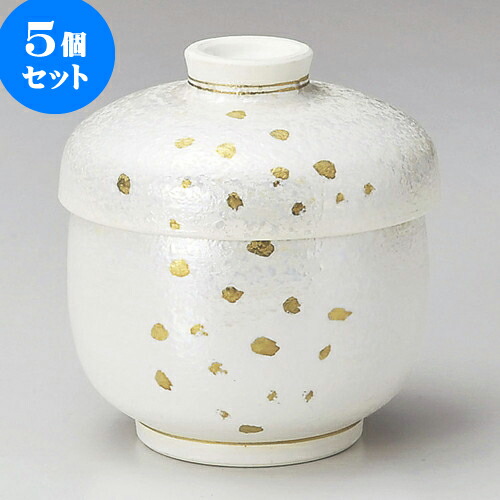 5個セットむし碗 金吹雪むし碗 [ 7.8 x 8.6cm 210 ] | 茶碗蒸し ちゃわんむし 蒸し器 寿司屋 碗 むし碗 食器 業務用 飲食店 おしゃれ かわいい ギフト プレゼント 引き出物 誕生日 贈り物 贈答品 食器セット