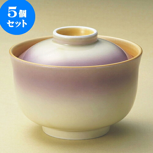5個セット円菓子 紫吹円菓子碗 [ 12.2 x 9.4cm ] | 煮物 料亭 旅館 割烹 碗 人気 おすすめ 食器 業務用 飲食店 カフェ うつわ 器 おしゃれ かわいい ギフト プレゼント 引き出物 誕生日 贈り物 贈答品 食器セット｜せともの本舗