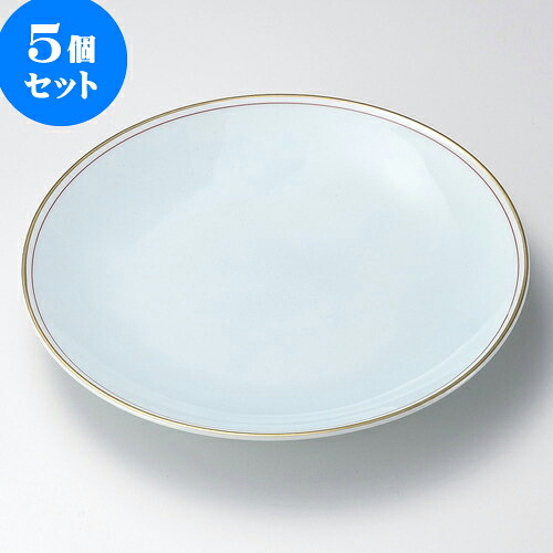5個セット有田焼大皿 渕金朱青白磁7号皿（有田焼） [ 21 x 3cm ] | 人気 おすすめ 食器 洋食器 業務用 飲食店 カフェ うつわ 器 おしゃれ かわいい ギフト プレゼント 誕生日 贈答品 食器セット 食器セット
