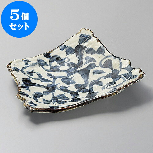 5個セット 変型皿 たこ唐草変型長皿（小） [ 23.5 x 9 x 5cm ] | 変形皿 お皿 和皿 人気 おすすめ 食器 業務用 飲食店 カフェ うつわ 器 おしゃれ ギフト プレゼント 引き出物 内祝い 結婚祝い 誕生日 贈り物 贈答品 食器セット｜せともの本舗