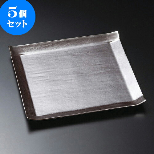 5個セット 正角皿 こよりシルバー大皿 [ 24.5 x 24.5 x 2cm ] | 角 角皿 スクエア 食器 業務用 飲食店 カフェ うつわ 器 おしゃれ かわいい ギフト プレゼント 引き出物 内祝い 結婚祝い 誕生日 贈り物 贈答品 おすすめ 食器セット