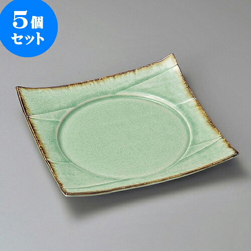 5個セット 正角皿 ビードロ灰釉渕錆6.0寸四方皿 [ 17.5 x 17.5 x 3.8cm ] | 角 角皿 スクエア 食器 業務用 飲食店 カフェ うつわ 器 おしゃれ かわいい ギフト プレゼント 引き出物 内祝い 結婚祝い 誕生日 贈り物 贈答品 おすすめ 食器セット｜せともの本舗