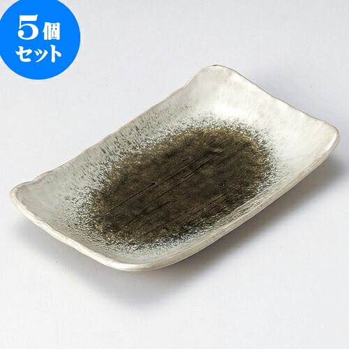 5個セット 焼物皿 織部かすみ長角8.0皿 [ 23 x 14 x 3.4cm ] | 焼き物皿 ステーキ皿 サンマ 焼き魚 食器 業務用 飲食店 カフェ うつわ 器 おしゃれ かわいい お洒落 ギフト プレゼント 引き出物 内祝い 結婚祝い 誕生日 贈り物 贈答品 おすすめ 人気 食器セット