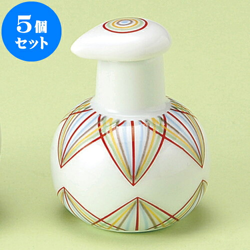 5個セット 卓上カスターセット 手まり丸醤油差し（小） [ 5.5 x 6.5cm 60cc ] | カスターセット 調味料入 卓上 薬味入 調理器具 キッチン 台所 プレゼント ギフト 結婚祝い 引き出物 内祝い 開店祝い 退職祝い せともの 瀬戸物 贈答品 贈り物 人気 通販 食器セット