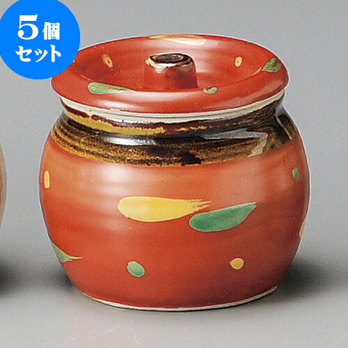 5個仕掛ける 蓋物 赤巻点紋1号ツボ [ 8.2 x 7.5糎 210竓 ] | つぼ 壺 壷 甕 香辛料入 漬物 七味 卓上生産品 カスター 瀬戸もの せともの 瀬戸もの お役目用 瀬戸もの 飲食店 はたご屋 食べ物屋 今めかしい 好いたらしい 室内装飾 好いたらしい 今めかしい 着飾る 差し上げ物 目の前屋 差し上げ物 内祝い 食器仕掛ける