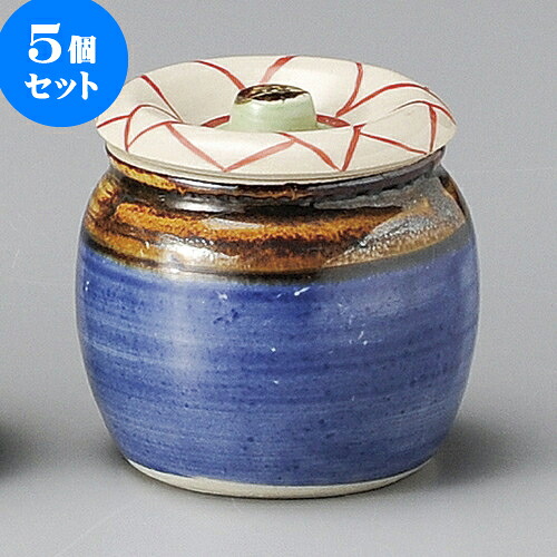5個仕掛ける 蓋物 花紋ミニツボ（青） [ 6.5 x 7糎 120竓 ] | つぼ 壺 壷 甕 香辛料入 漬物 七味 卓上生産品 カスター 瀬戸もの せともの 瀬戸もの お役目用 瀬戸もの 飲食店 はたご屋 食べ物屋 今めかしい 好いたらしい 室内装飾 好いたらしい 今めかしい 着飾る 差し上げ物 目の前屋 差し上げ物 内祝い 食器仕掛ける