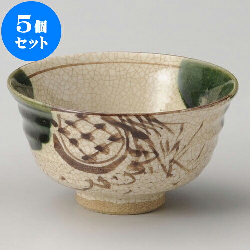 5個セット 睦揃 織部つた飯碗 大 [ 12.5 x 6.8cm ] 料亭 旅館 和食器 飲食店 業務用 | 茶碗 湯呑 ペア 夫婦 湯のみ ちゃわん 人気 おすすめ 食器 業務用 飲食店 カフェ うつわ 器 おしゃれ かわいい ギフト プレゼント 引き出物 誕生日 贈り物 贈答品 食器セット
