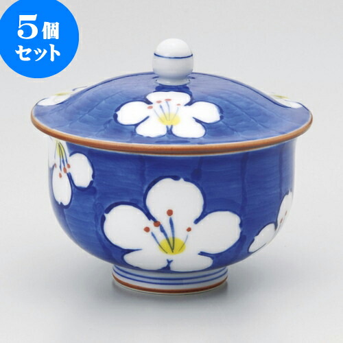 5個セット 蓋付煎茶 花雅蓋付汲出（有田焼） [ 9 x 8cm ] | 湯呑 湯のみ せん茶 千茶 一服 人気 おすすめ 食器 業務用 飲食店 カフェ うつわ 器 おしゃれ かわいい ギフト プレゼント 引き出物 誕生日 贈り物 贈答品 食器セット