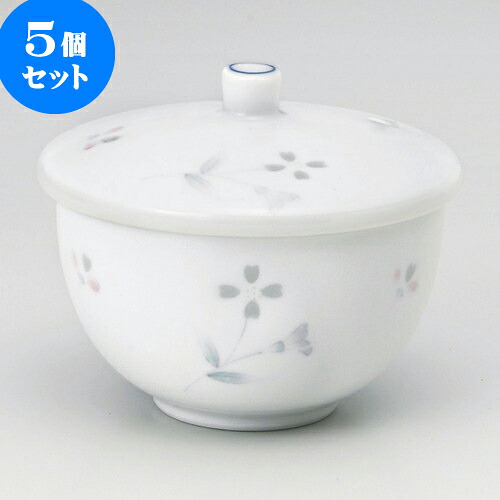 5個セット 蓋付煎茶 ホタルつゆ草蓋付汲出（有田焼） [ 9.5 x 7.5cm ] | 湯呑 湯のみ せん茶 千茶 一服 人気 おすすめ 食器 業務用 飲食店 カフェ うつわ 器 おしゃれ かわいい ギフト プレゼント 引き出物 誕生日 贈り物 贈答品 食器セット