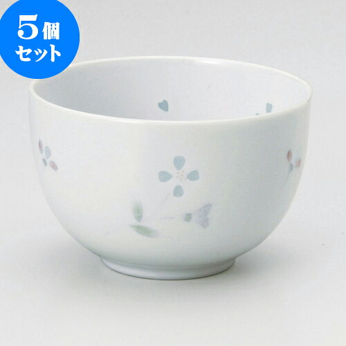 5個セット 煎茶 ホタルつゆ草京仙茶（有田焼） [ 8.5 x 5cm ] | 湯呑 湯のみ せん茶 千茶 一服 人気 おすすめ 食器 業務用 飲食店 カフェ うつわ 器 おしゃれ かわいい ギフト プレゼント 引き出物 誕生日 贈り物 贈答品 食器セット｜せともの本舗