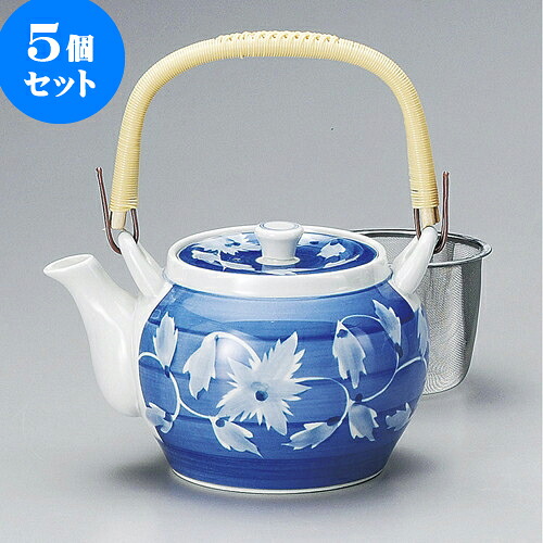 5個セット 土瓶 呉須巻蔦U付6号土瓶（有田焼） [ 13.5 x 11cm 900cc ] | ポット 急須 土瓶 お茶 大きい 一服 まったり 人気 おすすめ 食器 業務用 飲食店 カフェ うつわ 器 おしゃれ かわいい ギフト プレゼント 引き出物 誕生日 贈り物 贈答品 食器セット｜せともの本舗