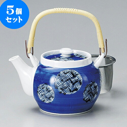 5個セット 土瓶 丸紋カゴメU付6号土瓶（有田焼） [ 13.5 x 11cm 900cc ] | ポット 急須 土瓶 お茶 大きい 一服 まったり 人気 おすすめ 食器 業務用 飲食店 カフェ うつわ 器 おしゃれ かわいい ギフト プレゼント 引き出物 誕生日 贈り物 贈答品 食器セット