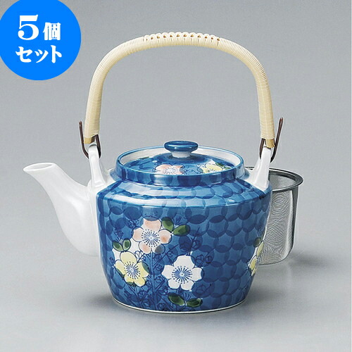 5個セット 土瓶 枝梅U付8号土瓶（有田焼） [ 15 x 13cm 1,400cc ] | ポット 急須 土瓶 お茶 大きい 一服 まったり 人気 おすすめ 食器 業務用 飲食店 カフェ うつわ 器 おしゃれ かわいい ギフト プレゼント 引き出物 誕生日 贈り物 贈答品 食器セット｜せともの本舗