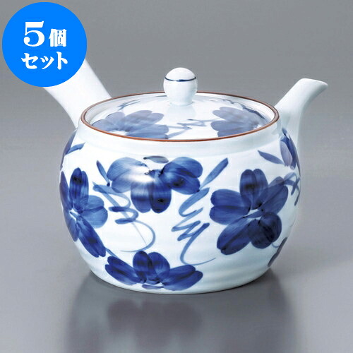 5個セット 急須 染花紋M急須（有田焼）11 x 9.5cm 350cc ] | ポット 急須 きゅうす 土瓶 お茶 一服 まったり 人気 おすすめ 食器 業務用 飲食店 カフェ うつわ 器 おしゃれ かわいい ギフト プレゼント 引き出物 誕生日 贈り物 贈答品 食器セット