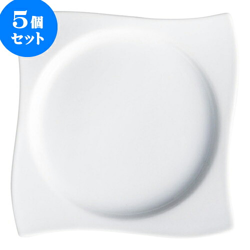 5個セット もだんコントラスト ウェーブ満月プレート7.5吋 [ 18.2 x 18.2 x 2.5cm ] | 四角 スクエア スクエアー 角皿 パスタ 人気 おすすめ 食器 洋食器 業務用 飲食店 カフェ うつわ 器 おしゃれ かわいい ギフト プレゼント 引き出物 誕生日 贈り物 贈答品 食器セット