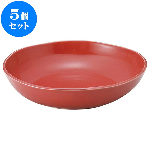 5個セット もだんコントラスト 25cm鉢（赤） [ 25 x 6cm ] | 大鉢 プレート パーティ 人気 おすすめ 食器 洋食器 業務用 飲食店 カフェ うつわ 器 おしゃれ かわいい ギフト プレゼント 引き出物 誕生日 贈り物 贈答品 自宅用 大きい 食器セット｜せともの本舗 33,426円