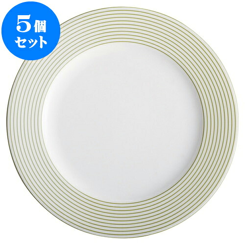 5個セット もだんコントラスト プレートアラカルトボーダーグリーン10吋プレート [ 27.4 x 2.8cm ] | 大皿 プレート パーティ 人気 おすすめ 食器 洋食器 業務用 飲食店 カフェ うつわ 器 おしゃれ かわいい ギフト 引き出物 誕生日 贈り物 自宅用 大きい 食器セット
