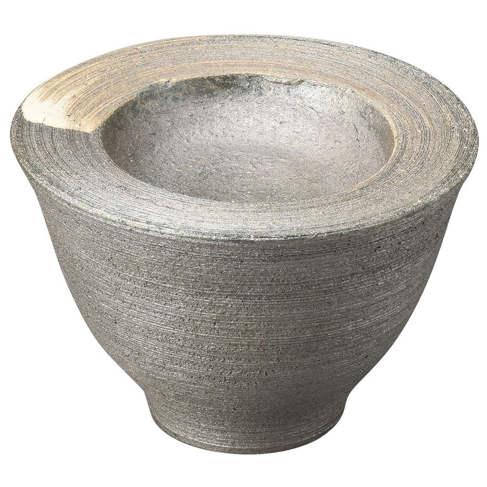 黒窯変刷毛目4.0高台皿(信楽焼) [ 12 x 8cm 350g ] [ 小付 ] | 和食器 鉢 小鉢 ボウル 料亭 ホテル 食器 業務用 飲食店 カフェ うつわ 器 おしゃれ かわいい ギフト プレゼント 内祝い 誕生日 贈り物 贈答品 おすすめ