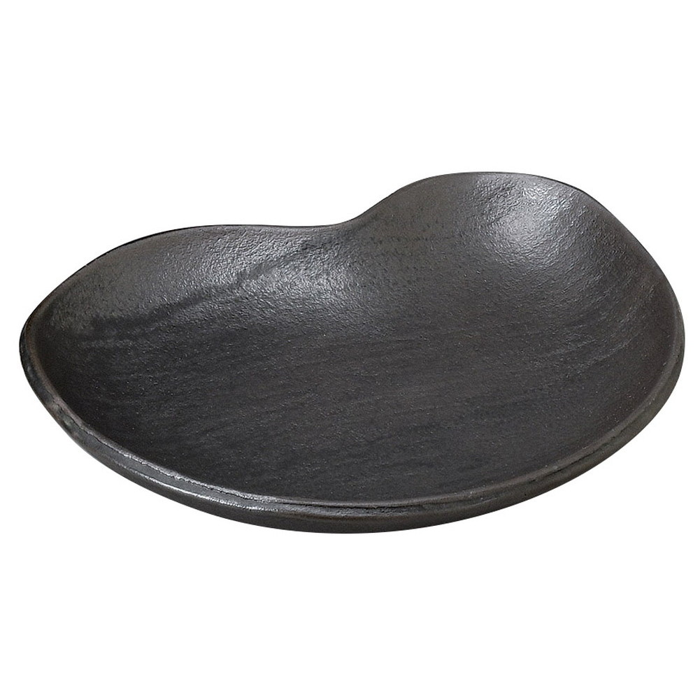 黒釉9.0耐熱ビーンズプレート(信楽焼) [ 27 x 22 x 4cm 730g ] [ 耐熱皿 ] | 飲食店 和食 旅館 料亭 ホテル 業務用｜せともの本舗