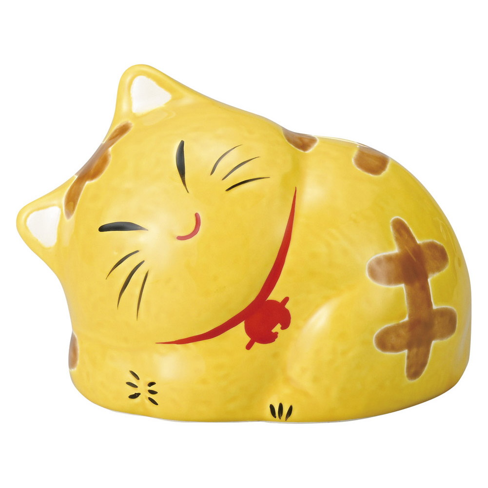 風水眠り猫 小小 13 X 11cm 280g 招き猫 縁起物 置物 ねこ ネコ Cat 開店祝い 贈り物 Marcsdesign Com