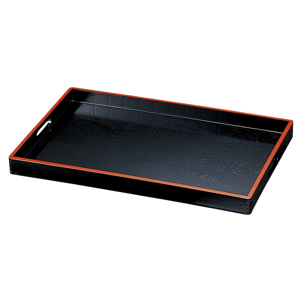 (ABS・木)ABS枠 目はじき脇取盆 黒天朱尺9寸 [ 57 x 35.8 x 4.3cm ] [ お盆 ] | お盆 トレー トレイ おぼん 食器 業務用 配膳 プレゼント ギフト 結婚祝い 引き出物 内祝い 開店祝い 退職祝い せともの 瀬戸物 贈答品 贈り物 人気 通販｜せともの本舗 7,641円