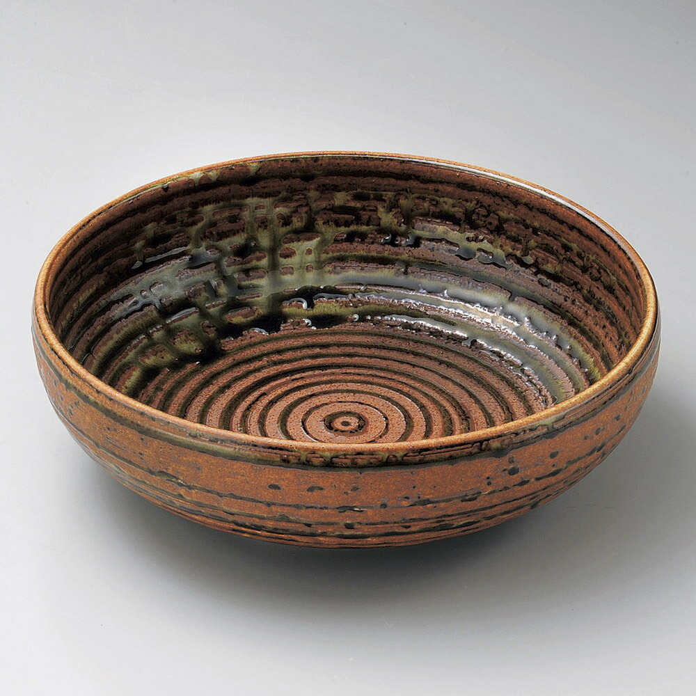 大鉢 伊賀風織部巻8.0盛鉢 [ 25 x 7.5cm ] | 盛り鉢 盛鉢 万能 取り鉢 おすすめ 食器 業務用 飲食店 カフェ うつわ 器 おしゃれ かわいい お洒落 可愛い おしゃれ かわいい お洒落 可愛い