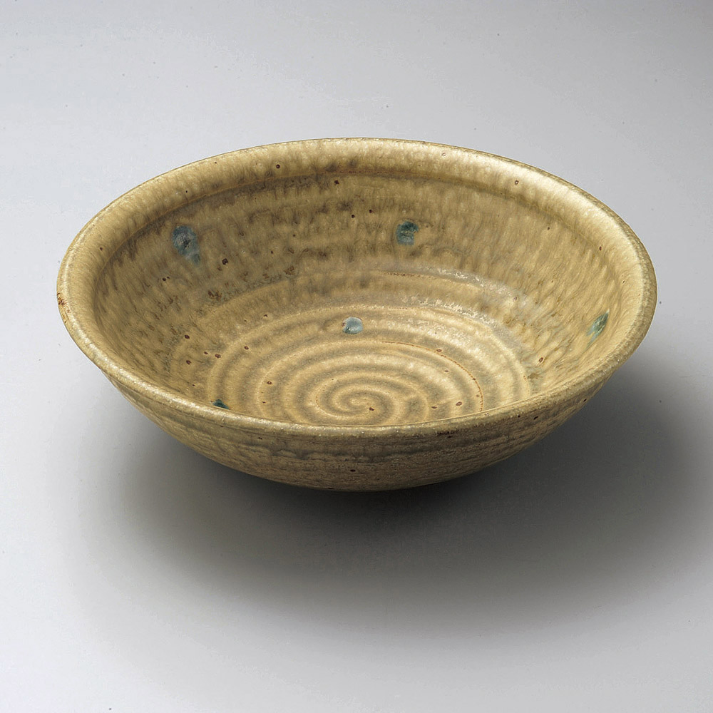 大鉢 黄瀬戸織部チョボ9.0平鉢 [ 27.5 x 8.5cm ]| 鉢 パスタ皿 盛り鉢 ボウル 大きい おすすめ 食器 業務用 飲食店 カフェ うつわ 器 ギフト プレゼント 内祝い 結婚祝い 誕生日 贈り物 贈答品 おしゃれ かわいい