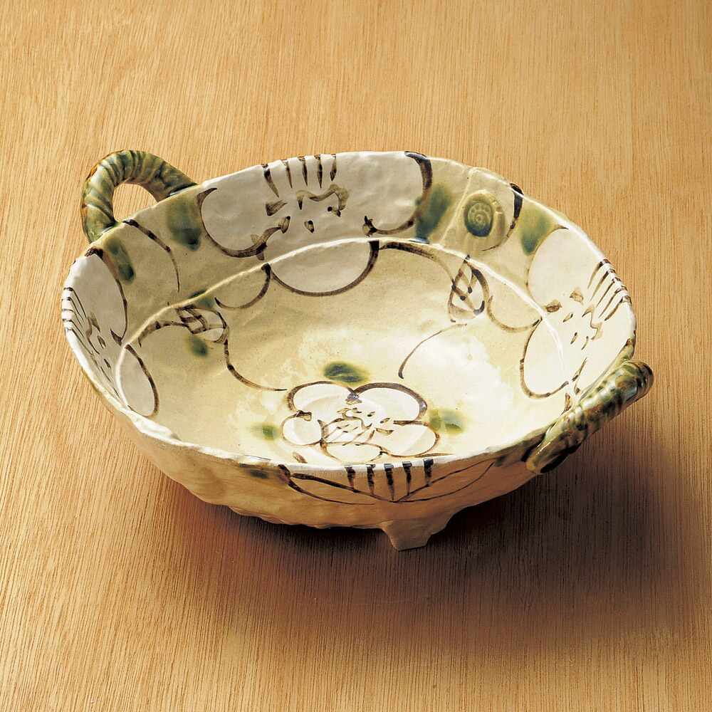 大鉢 格子花手付鉢 [ 31 x 26 x 11cm ]| 鉢 パスタ皿 盛り鉢 ボウル 大きい おすすめ 食器 業務用 飲食店 カフェ うつわ 器 ギフト プレゼント 内祝い 結婚祝い 誕生日 贈り物 贈答品 おしゃれ かわいい