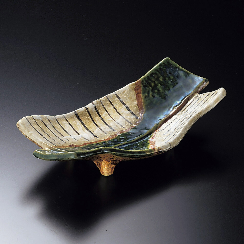 大鉢 織部細十草10.0盛鉢 [ 30 x 15 x 7.3cm ] | 盛り鉢 盛鉢 万能 取り鉢 おすすめ 食器 業務用 飲食店 カフェ うつわ 器 おしゃれ かわいい お洒落 可愛い おしゃれ かわいい お洒落 可愛い
