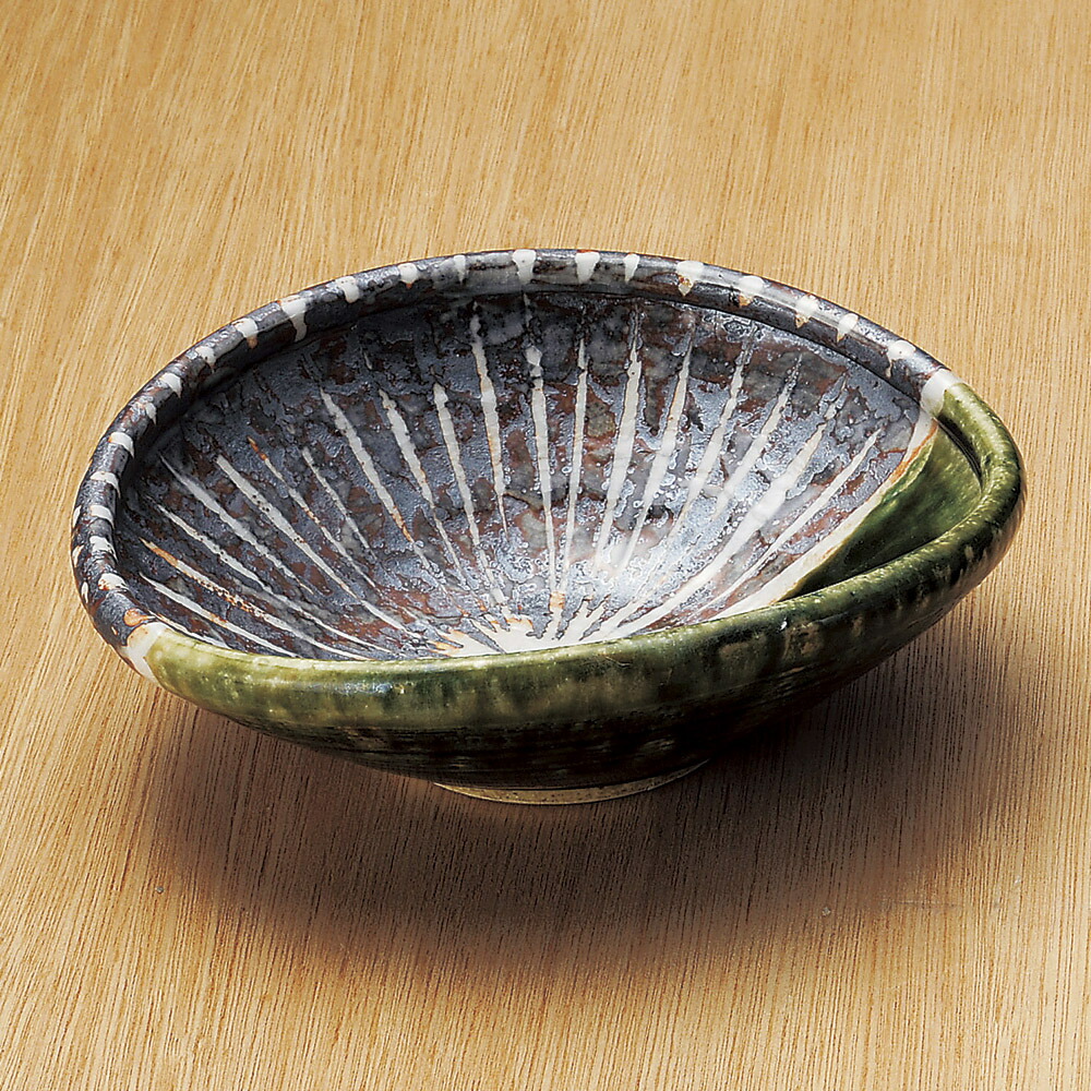 手作り織部盛り鉢未使用品 織部 四方鉢