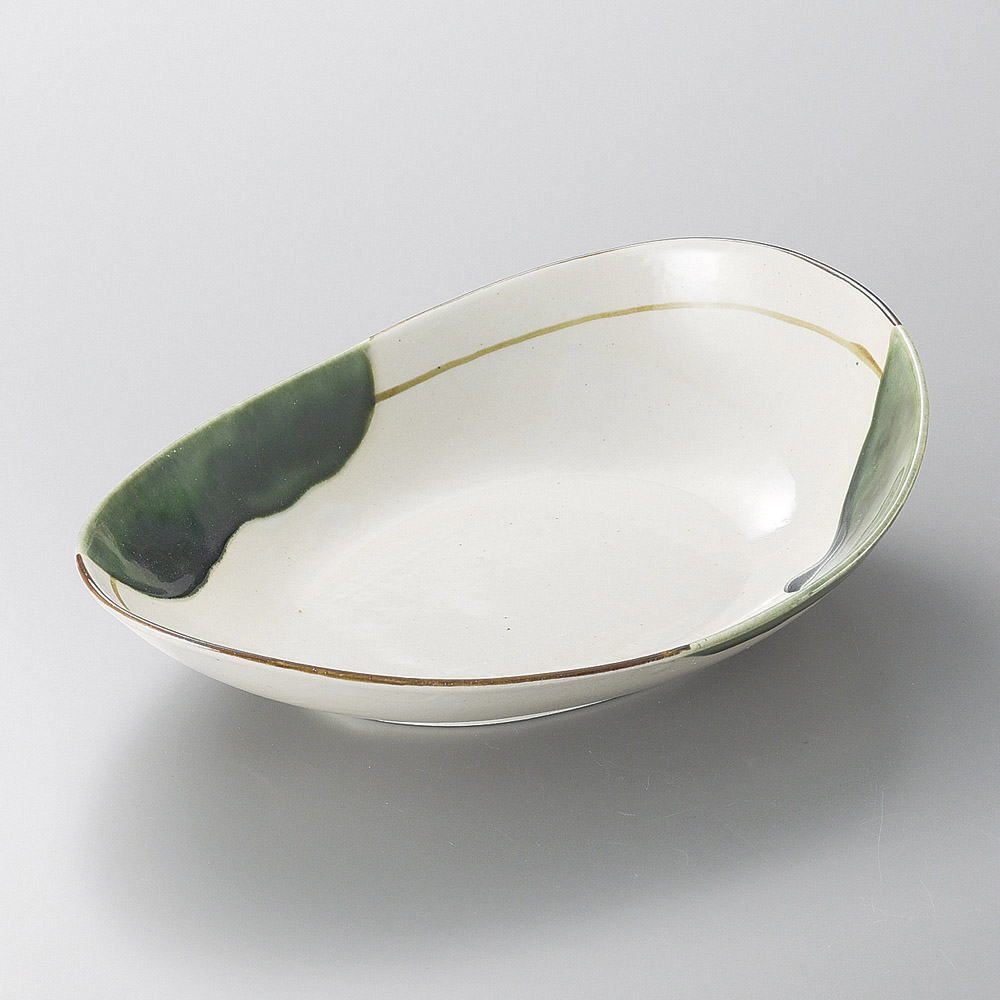 楽天市場】3個セット☆ 多用鉢 ☆ 織部浪漫木の葉楕円鉢 [ 257 x 170 x