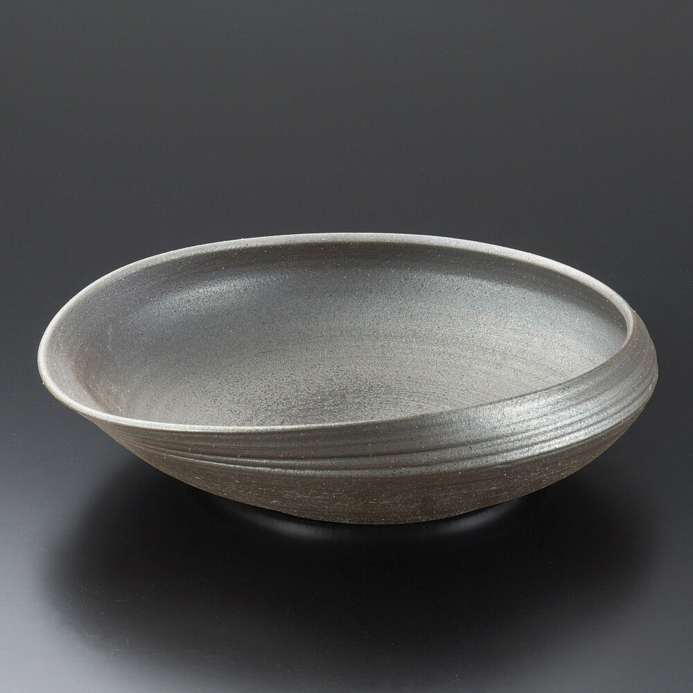 大鉢 黒窯変11.0変型大鉢（信楽焼） [ 33 x 30 x 8.5cm ]| 鉢 パスタ皿 盛り鉢 ボウル 大きい おすすめ 食器 業務用 飲食店 カフェ うつわ 器 ギフト プレゼント 内祝い 結婚祝い 誕生日 贈り物 贈答品 おしゃれ かわいい