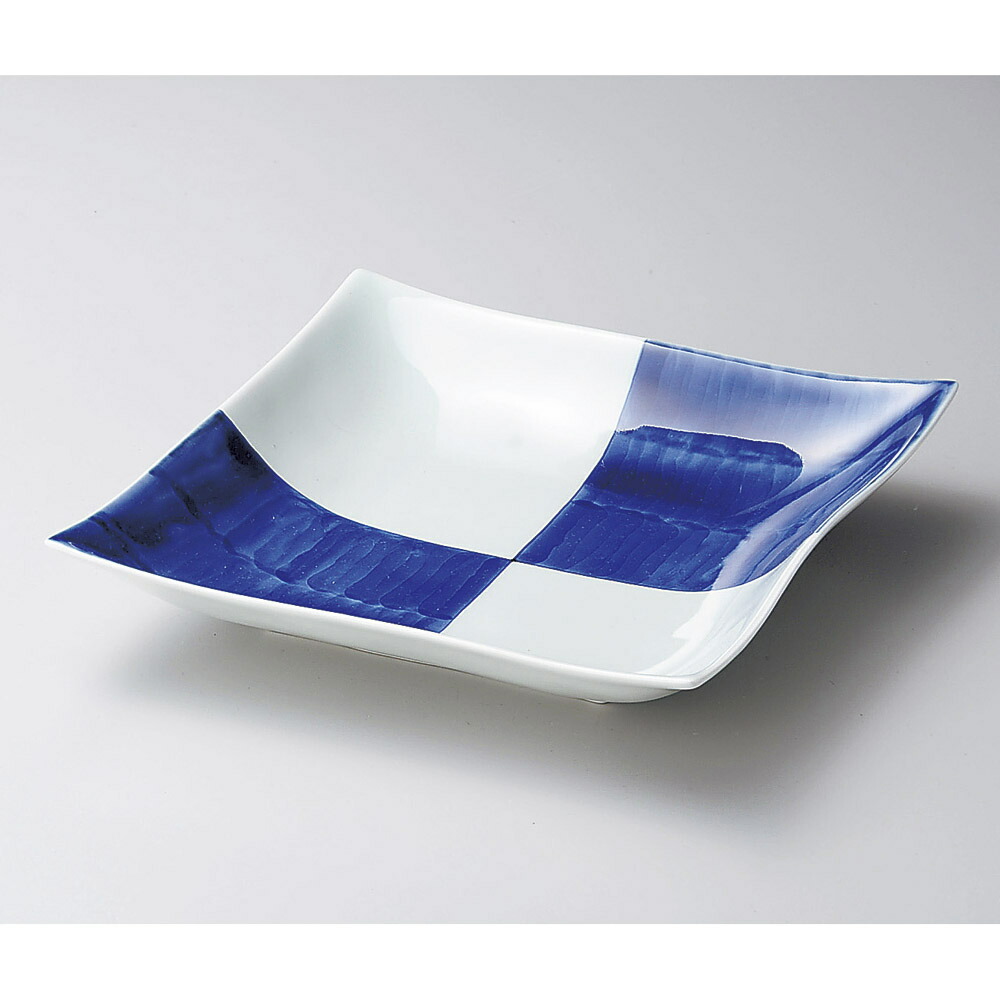 大鉢 市松紋角浅大鉢（有田焼） [ 23 x 23 x 4.5cm 1,000 ] | 盛り鉢 盛鉢 万能 取り鉢 おすすめ 食器 業務用 飲食店 カフェ うつわ 器 おしゃれ かわいい お洒落 可愛い おしゃれ かわいい お洒落 可愛い