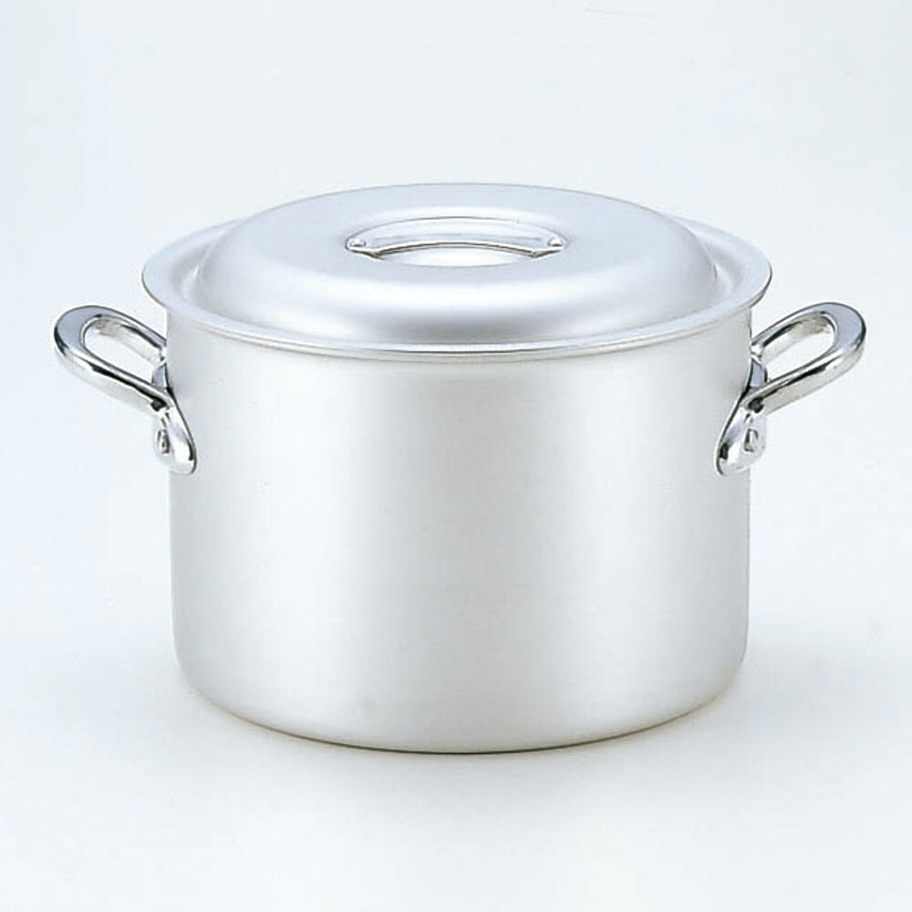 厨房用品 マイスターアルミ半寸胴鍋（アルマイト仕上げ） [ 24cm 24 x 17cm 7.8Ｌ ] 【料亭 旅館 和食器 飲食店 業務用】