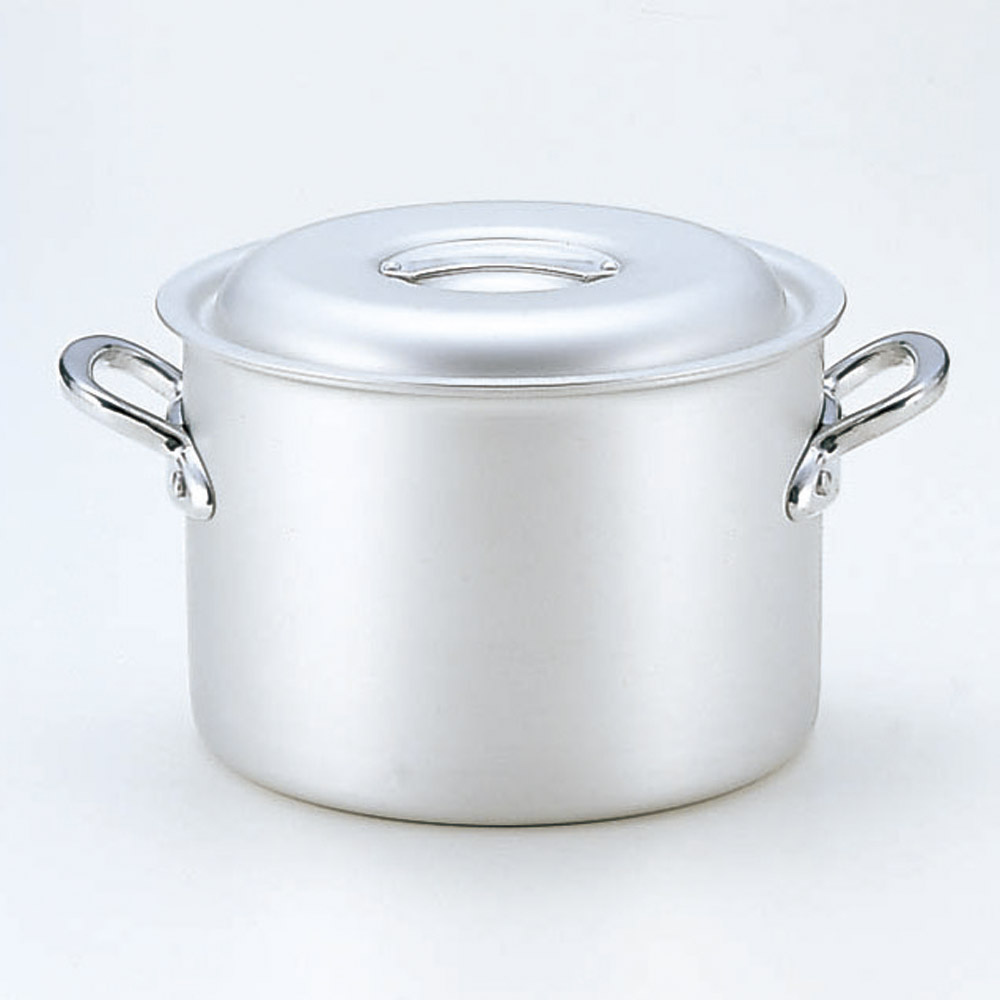 厨房用品 マイスターアルミ半寸胴鍋（アルマイト仕上げ） [ 39cm 39 x 24cm 28Ｌ ] 【料亭 旅館 和食器 飲食店 業務用】