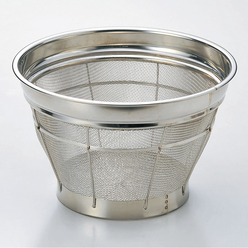 厨房用品 18-8深型ザル [ 5升用33 x 20cm ] 【料亭 旅館 和食器 飲食店 業務用】｜せともの本舗