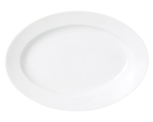 洋陶オープン MKホワイト 31cmリムプラター [ 32 x 22.8 x 4.2cm ] 【料亭 旅館 和食器 飲食店 業務用】