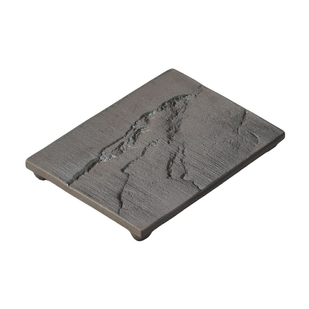 焼物皿 黒雲海四つ足焼物皿 [21.5×15.5×2.5cm] | SNS インスタ映え おしゃれ かわいい かっこいい カフェ 和カフェ おうちカフェ 器 食器 業務用 贈答 プレゼント ギフト シンプル モダン お祝い セット