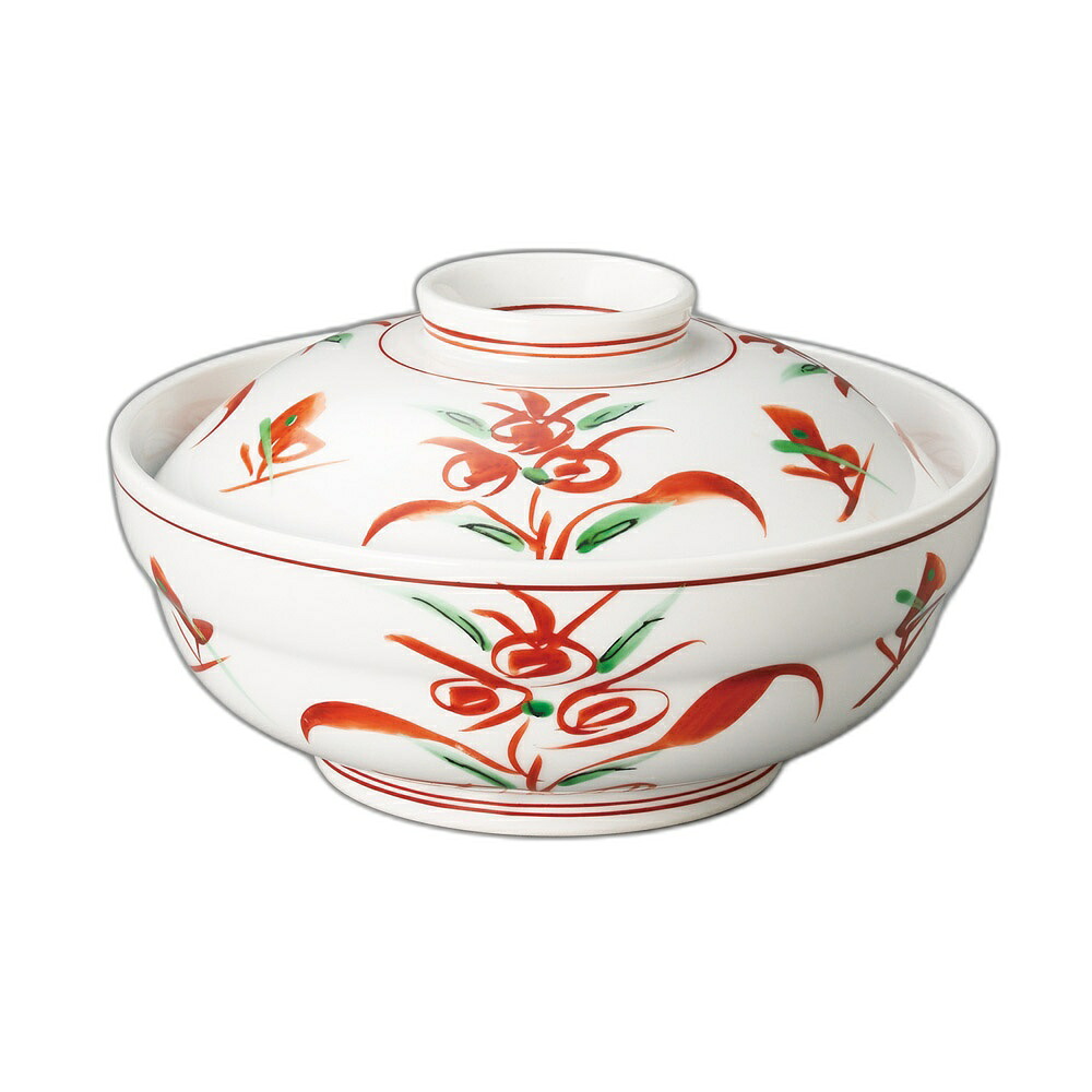 墨付き赤絵フタ向[14.5x14.5x8珊]|食器 和食器 今めかしい 差し上げ物 差し上げ物 住み処用 差し上げ物