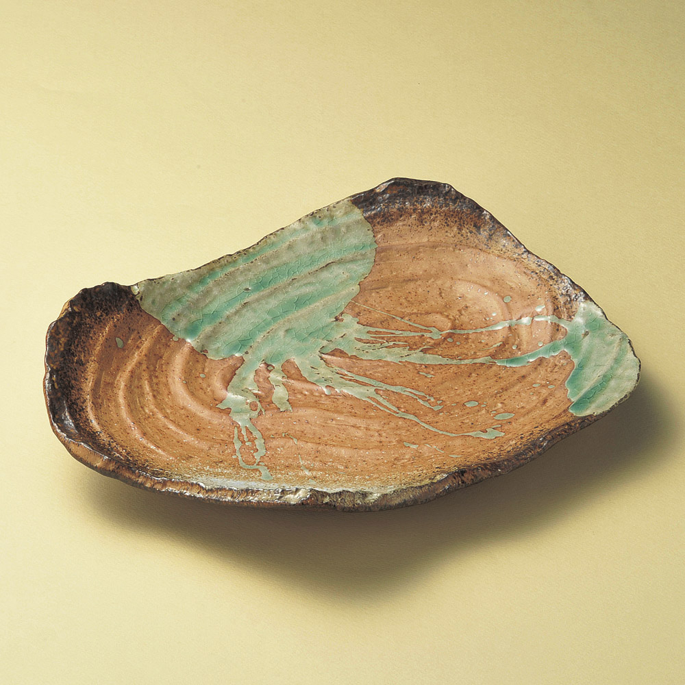 角皿 信楽風渦彫尺一皿 [ 35 x 27.2 x 7cm ] | 角 角皿 スクエア 食器 業務用 飲食店 カフェ うつわ 器 おしゃれ かわいい ギフト プレゼント 引き出物 内祝い 結婚祝い 誕生日 贈り物 贈答品 おすすめ｜せともの本舗