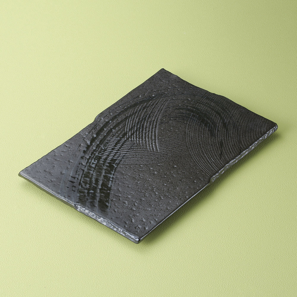 角皿 ゴーカイ黒長角皿（大） [ 30.5 x 20 x 2cm ] | 角 角皿 スクエア 食器 業務用 飲食店 カフェ うつわ 器 おしゃれ かわいい ギフト プレゼント 引き出物 内祝い 結婚祝い 誕生日 贈り物 贈答品 おすすめ