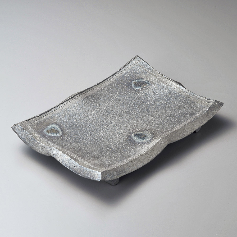 長角皿 黒窯変貝紋様13.0まな板皿（信楽焼） [ 39 x 26.5 x 5.5cm ] | 角 角皿 スクエア 食器 業務用 飲食店 カフェ うつわ 器 おしゃれ かわいい ギフト プレゼント 引き出物 内祝い 結婚祝い 誕生日 贈り物 贈答品 おすすめ｜せともの本舗