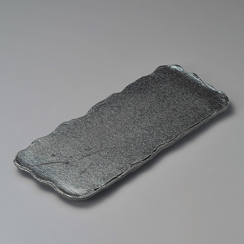 長角皿 黒窯変14.0長角皿（信楽焼） [ 42 x 17.5 x 2.5cm ] | 角 角皿 スクエア 食器 業務用 飲食店 カフェ うつわ 器 おしゃれ かわいい ギフト プレゼント 引き出物 内祝い 結婚祝い 誕生日 贈り物 贈答品 おすすめ