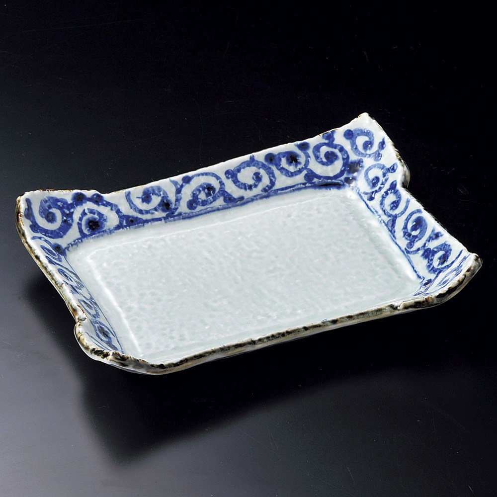 長角皿 染付タコ唐草長角8.5寸鉢 [ 26.5 x 19 x 5.5cm ] | 角 角皿 スクエア 食器 業務用 飲食店 カフェ うつわ 器 おしゃれ かわいい ギフト プレゼント 引き出物 内祝い 結婚祝い 誕生日 贈り物 贈答品 おすすめ