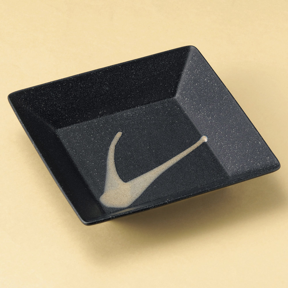 正角皿 銀彩黒スクウェアー角盛鉢 [ 23.5 x 4.5cm ] | 角 角皿 スクエア 食器 業務用 飲食店 カフェ うつわ 器 おしゃれ かわいい ギフト プレゼント 引き出物 内祝い 結婚祝い 誕生日 贈り物 贈答品 おすすめ